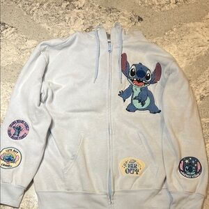 DISNEY Light Blue Stitch Hoodie Adult Size M